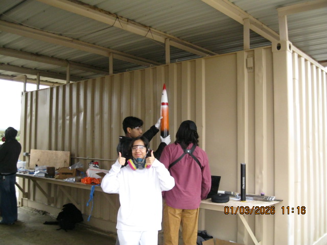 Pre-flight checks on the rocket