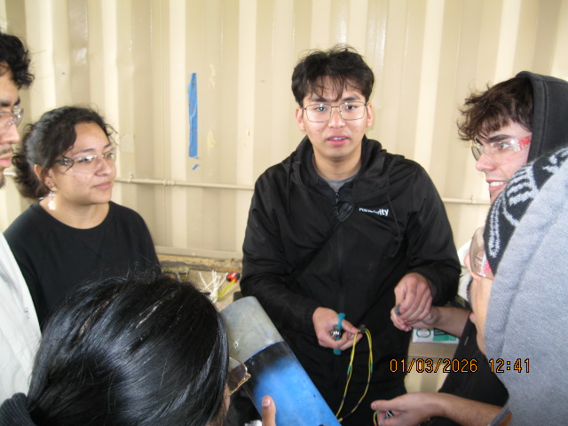 Team pre-launch briefing at the field